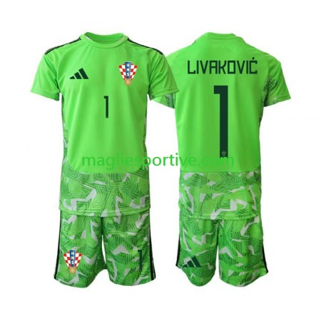 Completo Calcio Croazia Dominik Livakovic 25 Portiere Bambino Divisa Prima 2026-2027 Completo Calcio Croazia Dominik Livakovic 25 Portiere Bambino Divisa Prima 2026-2027
